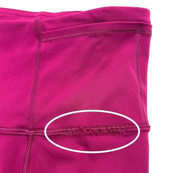 Lululemon Fast and Free High Rise Crop Leggings Nulux 23” Wild Berry Pink Size 4 - Picture 6 of 10